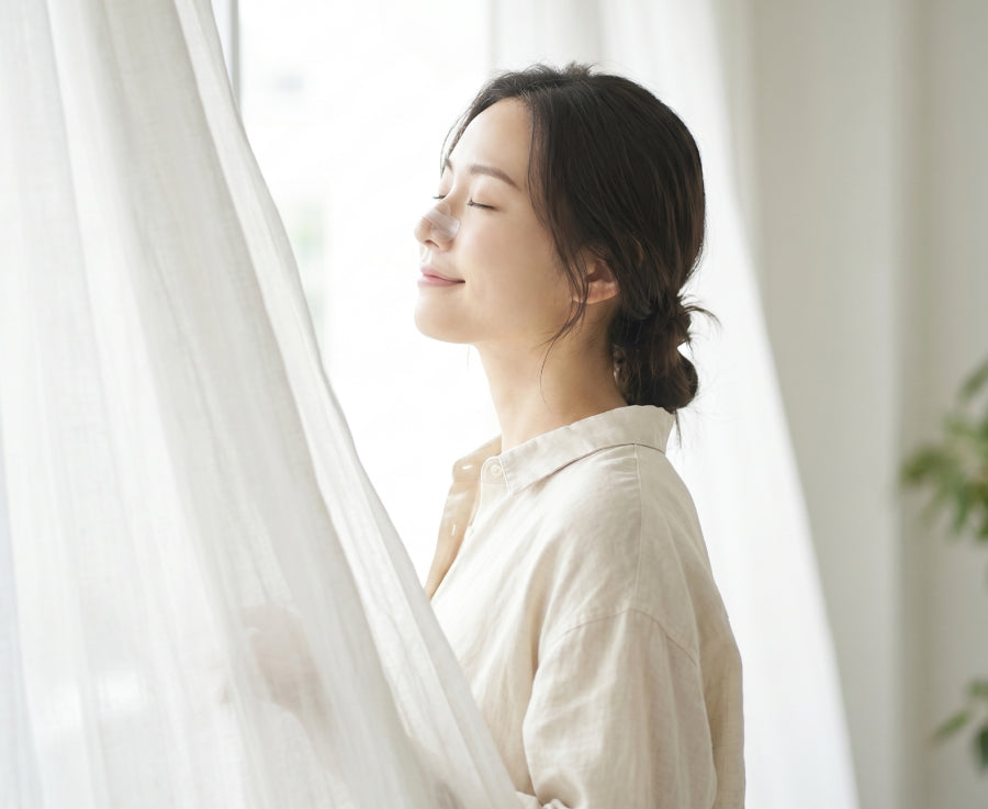 Relaxed breathing and wellness routine