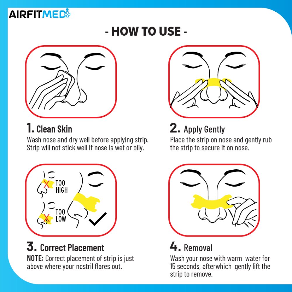 AF Medi Nasal Dilation Tape Extra Wide Coverage - 12 Clear Strips