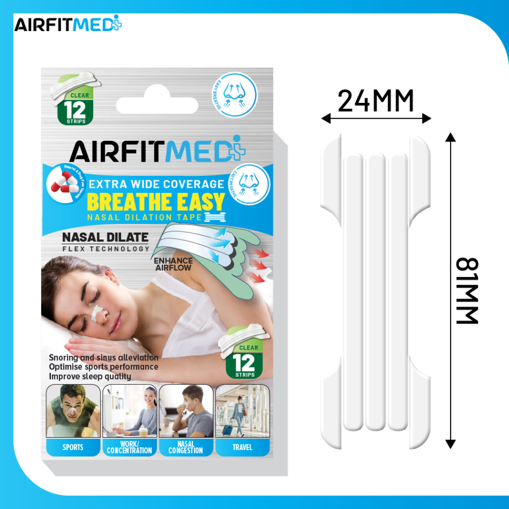 AF Medi Nasal Dilation Tape Extra Wide Coverage - 12 Clear Strips