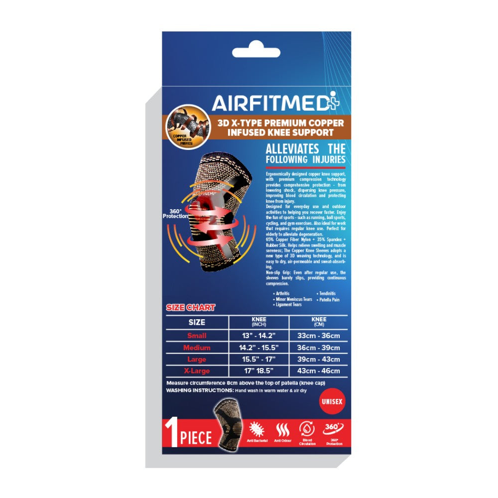 AF Medi 3D X-Type Knee Support (Copper Infused)