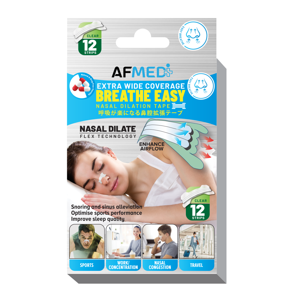 AF Medi Nasal Dilation Tape Extra Wide Coverage - 12 Clear Strips