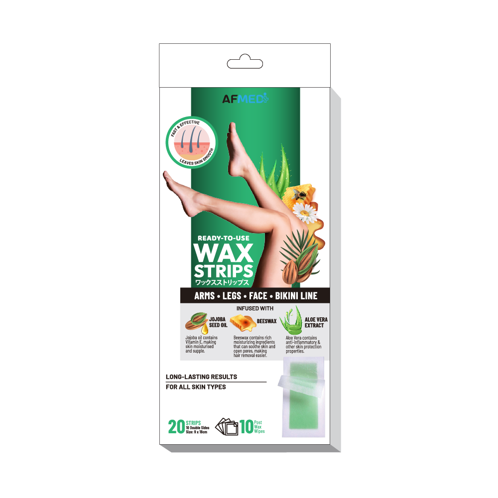 AF Medi Body & Legs Wax Strips  - 20 strips (w/ 10 post wax wipes)